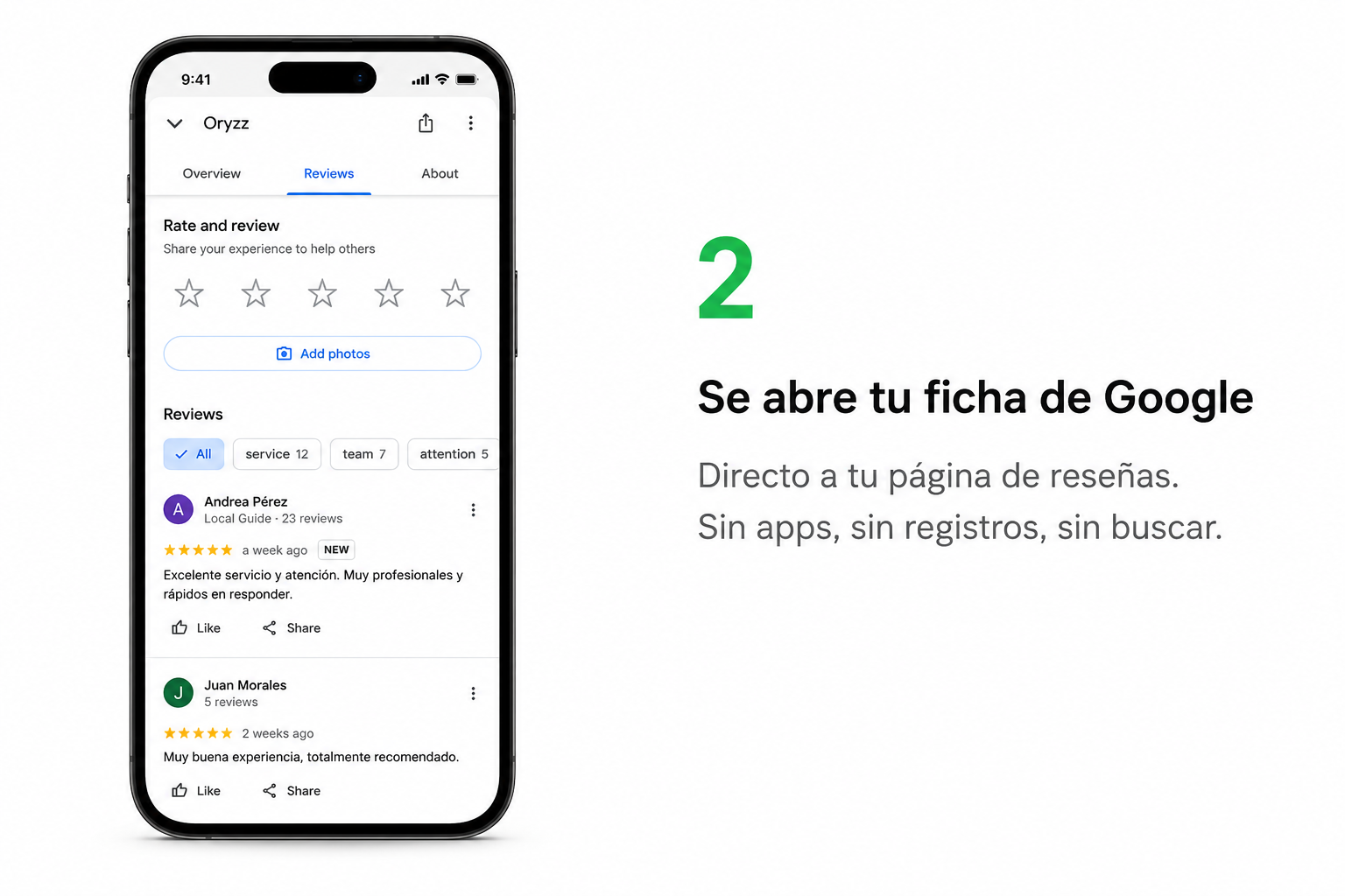 Paso 2: se abre tu ficha de Google